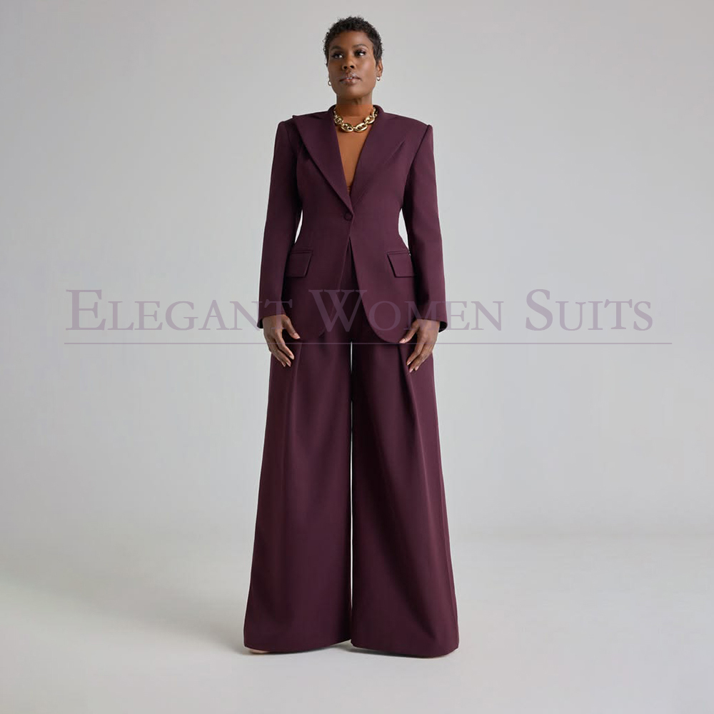 Womens Blazer - Bespoke Women's Suits Wide Leg Solid