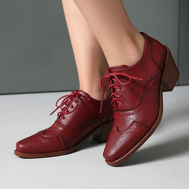 Women Oxford Shoes Point Toe W - огляд і ціна Pump Heel Block