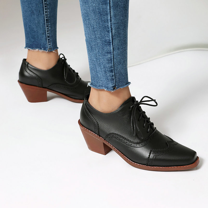 Women Oxford Shoes Point Toe W - огляд і ціна Pump Heel Block
