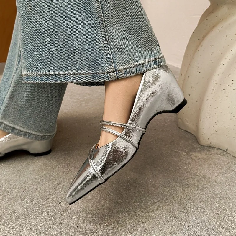 Silver leather high-heeled sho - огляд і ціна Womens Heels